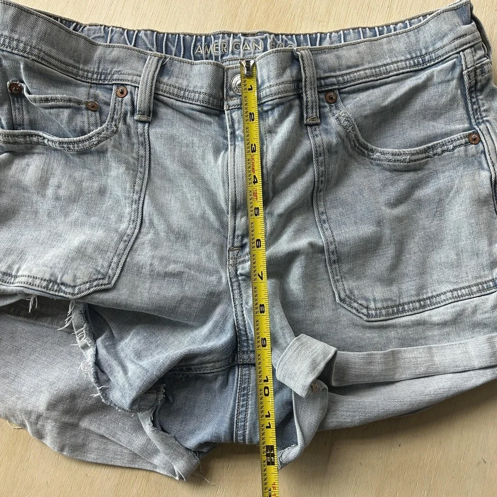 American Eagle Outfitters Shorts Womens M 32W Blue Easy Shortie Cutoff Stretch